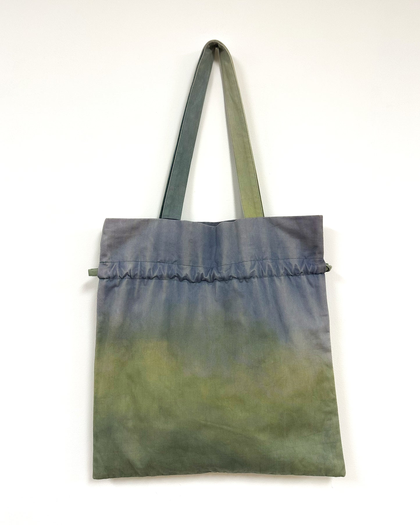 Peacock Blue 草木染め巾着バッグ