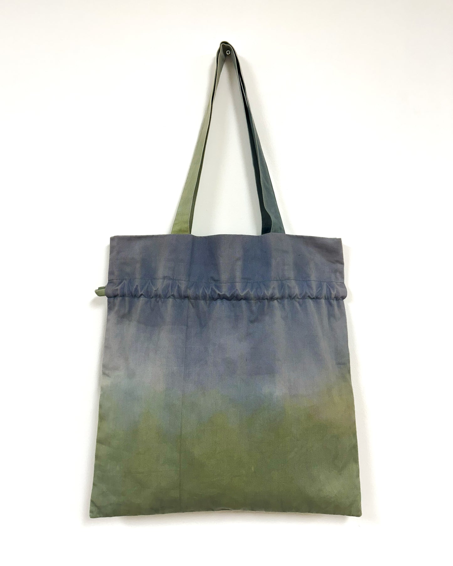 Peacock Blue 草木染め巾着バッグ