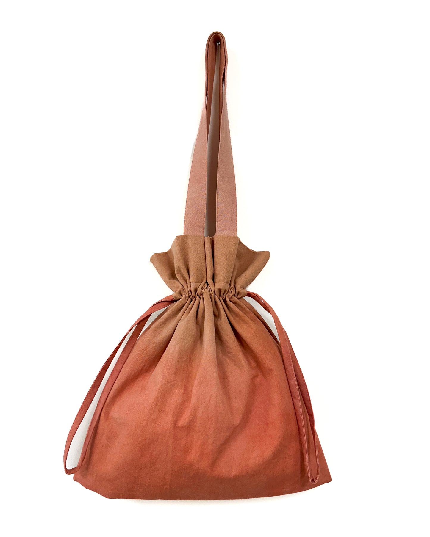 Cherry 草木染め巾着バッグ