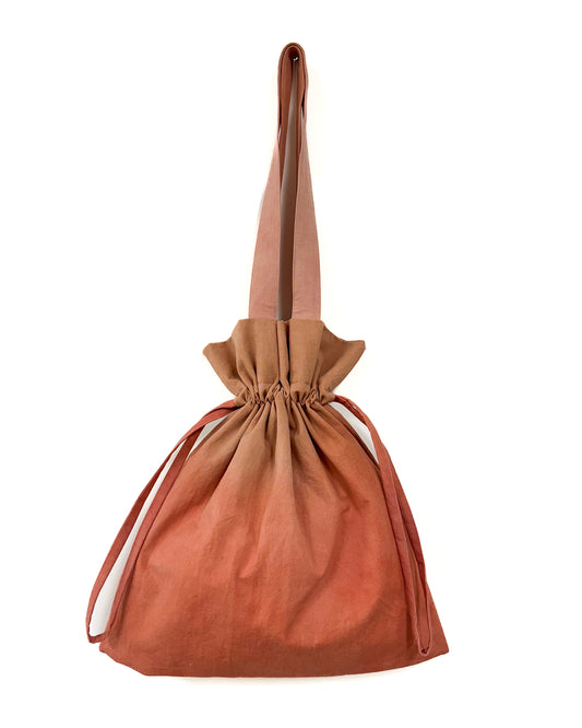 Cherry 草木染め巾着バッグ