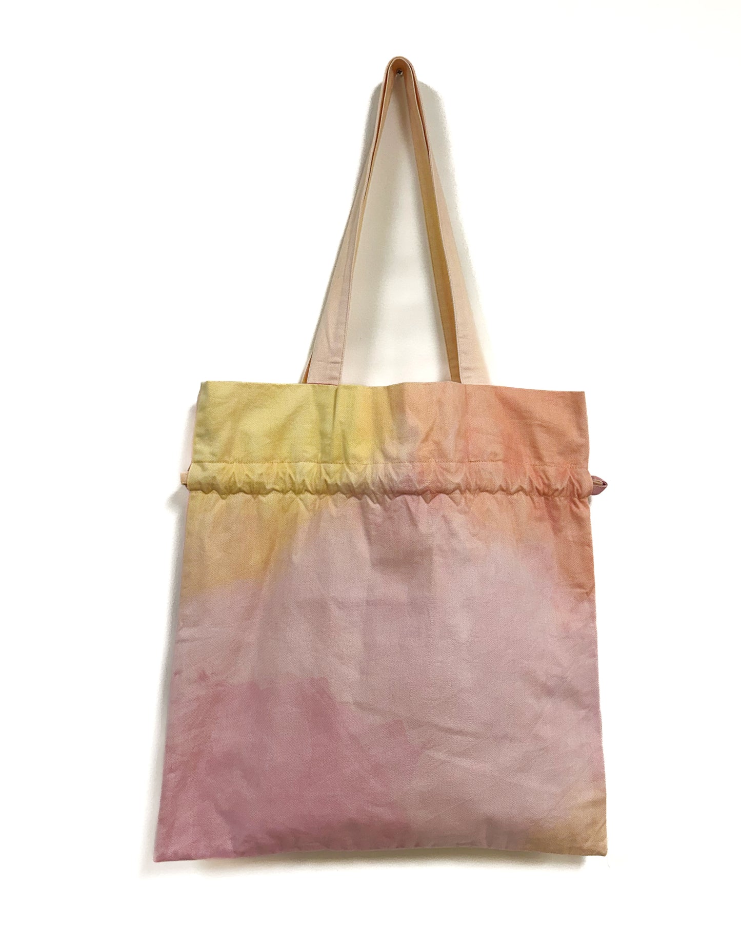 Gerbera 草木染め巾着バッグ