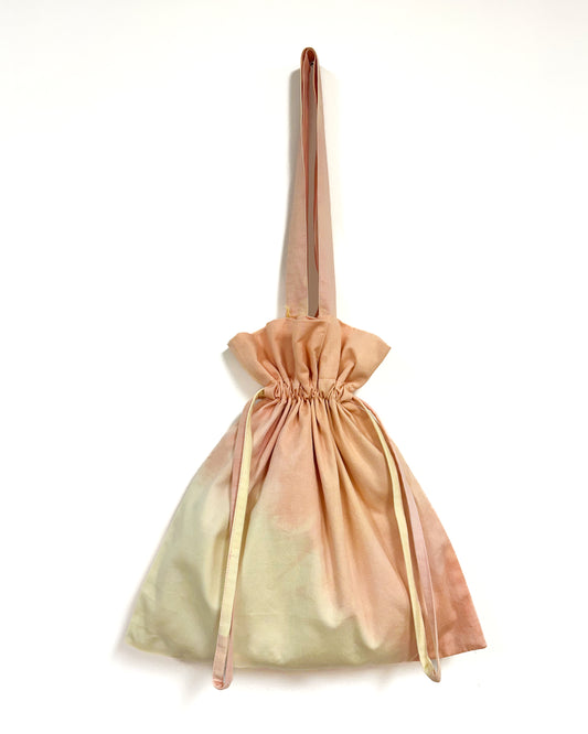 Apricot 草木染め巾着バッグ