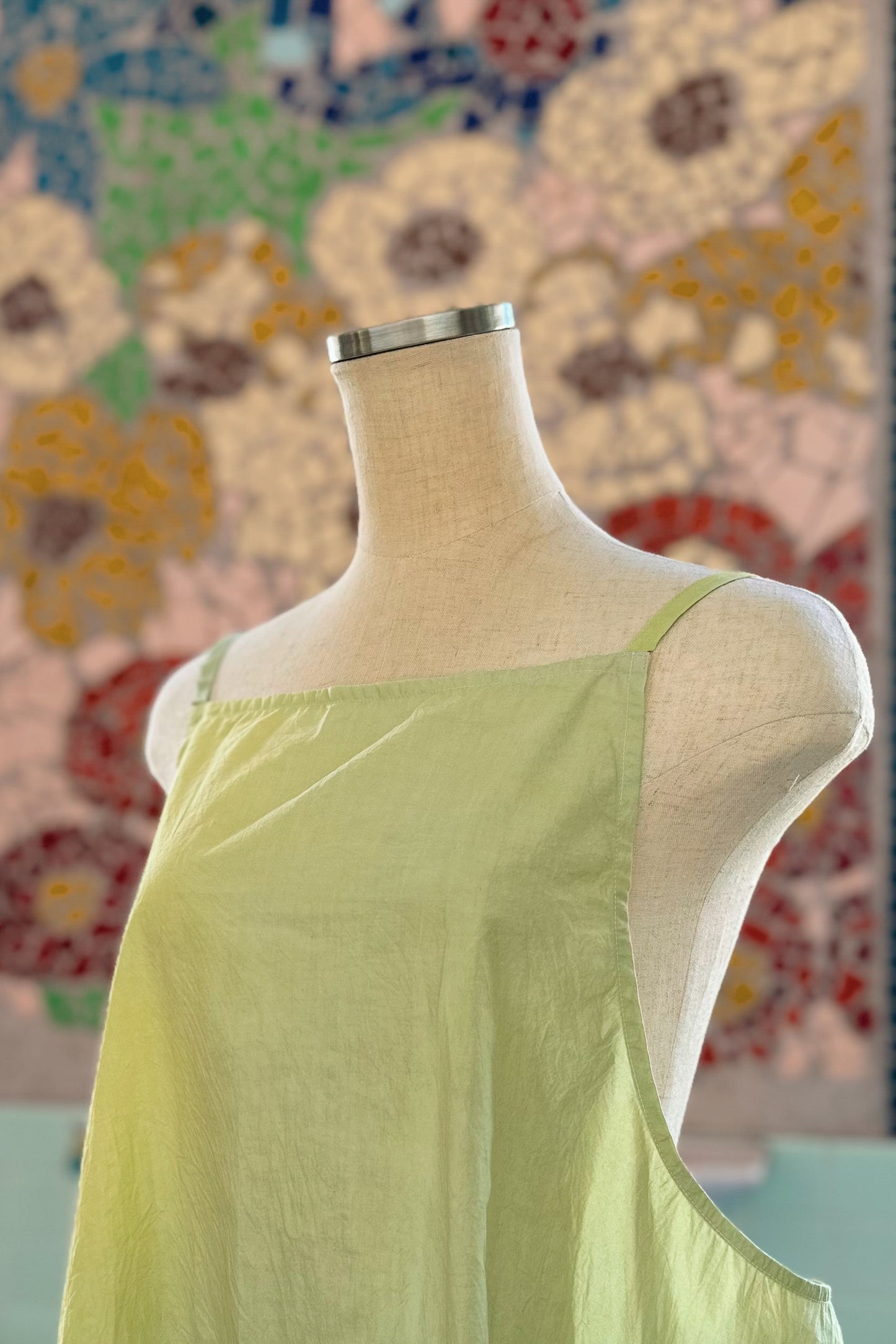 【受注生産】草木染めエプロン　Blue Green