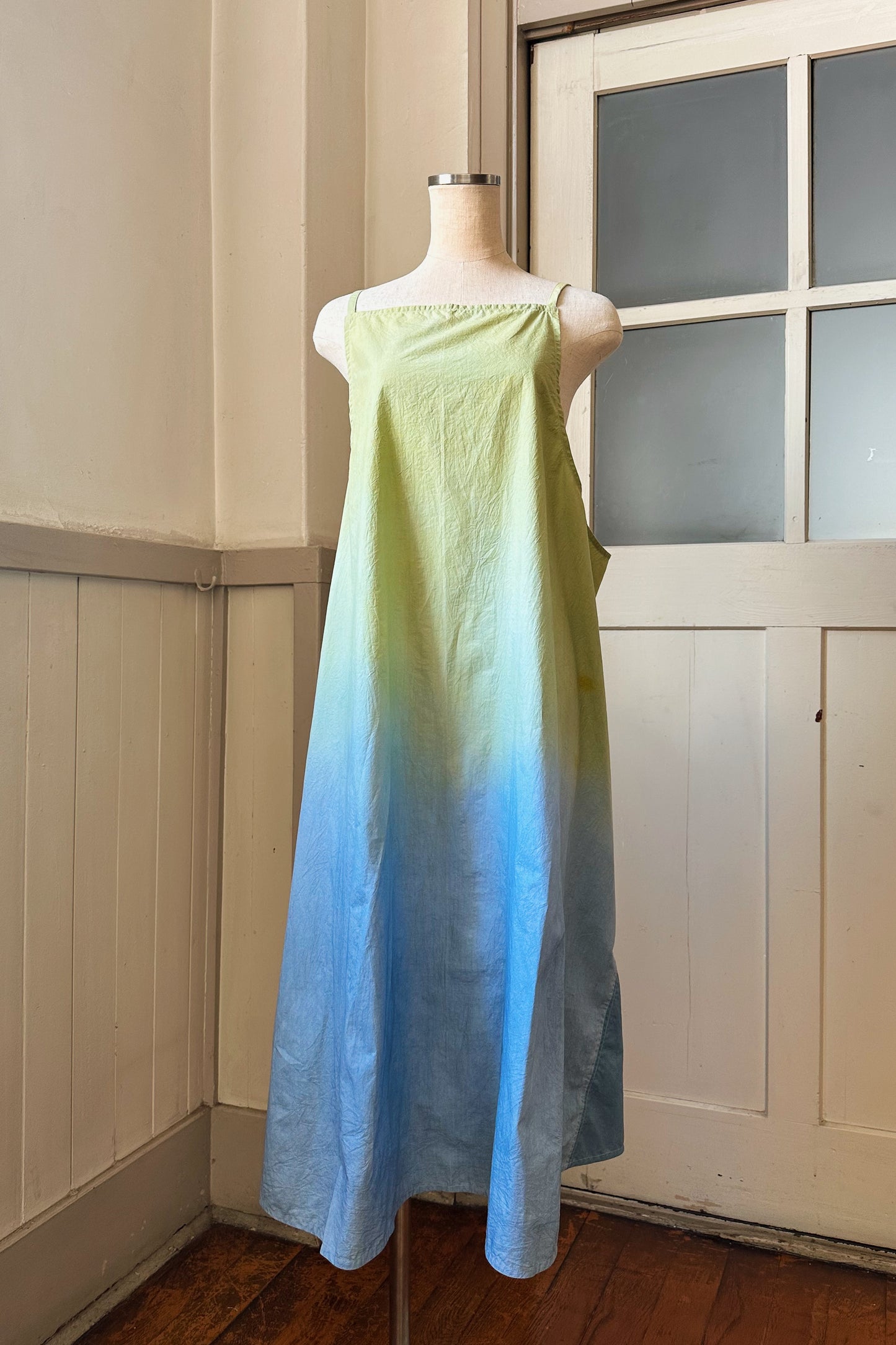 【受注生産】草木染めエプロン　Blue Green