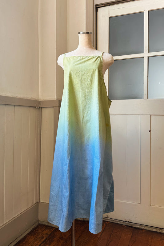 【受注生産】草木染めエプロン　Blue Green