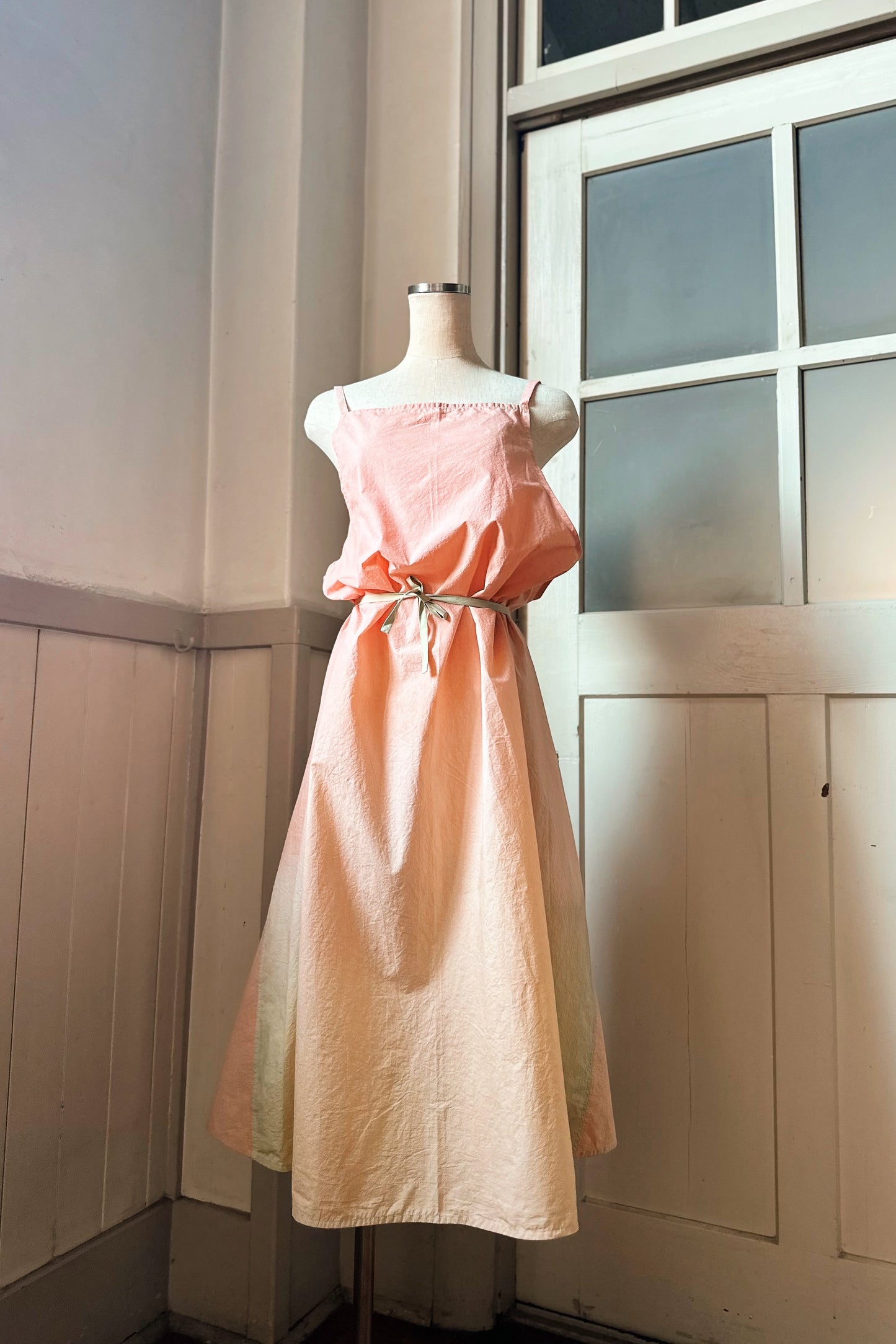 【受注生産】草木染めエプロン　Pink Orange