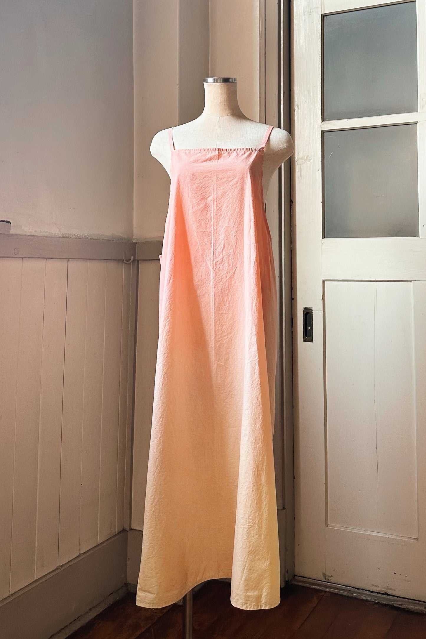 【受注生産】草木染めエプロン　Pink Orange