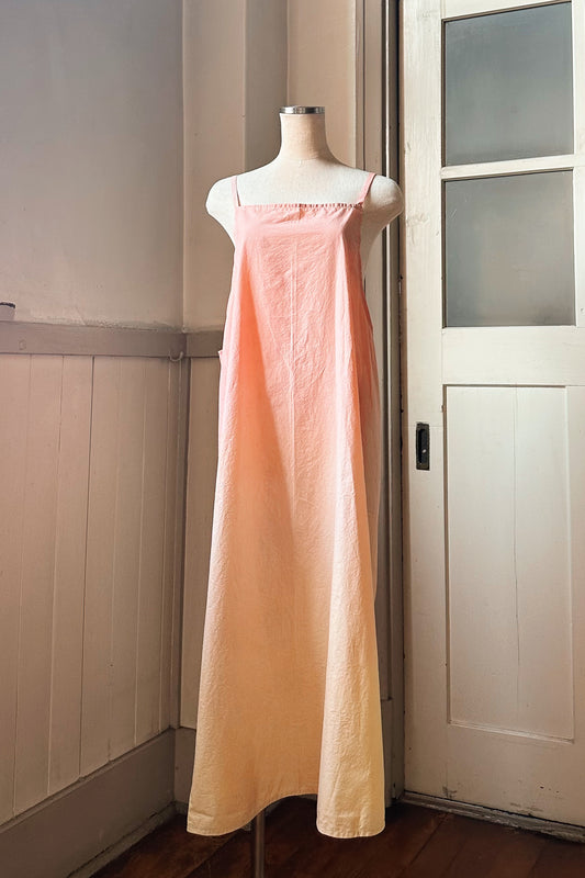 【受注生産】草木染めエプロン　Pink Orange