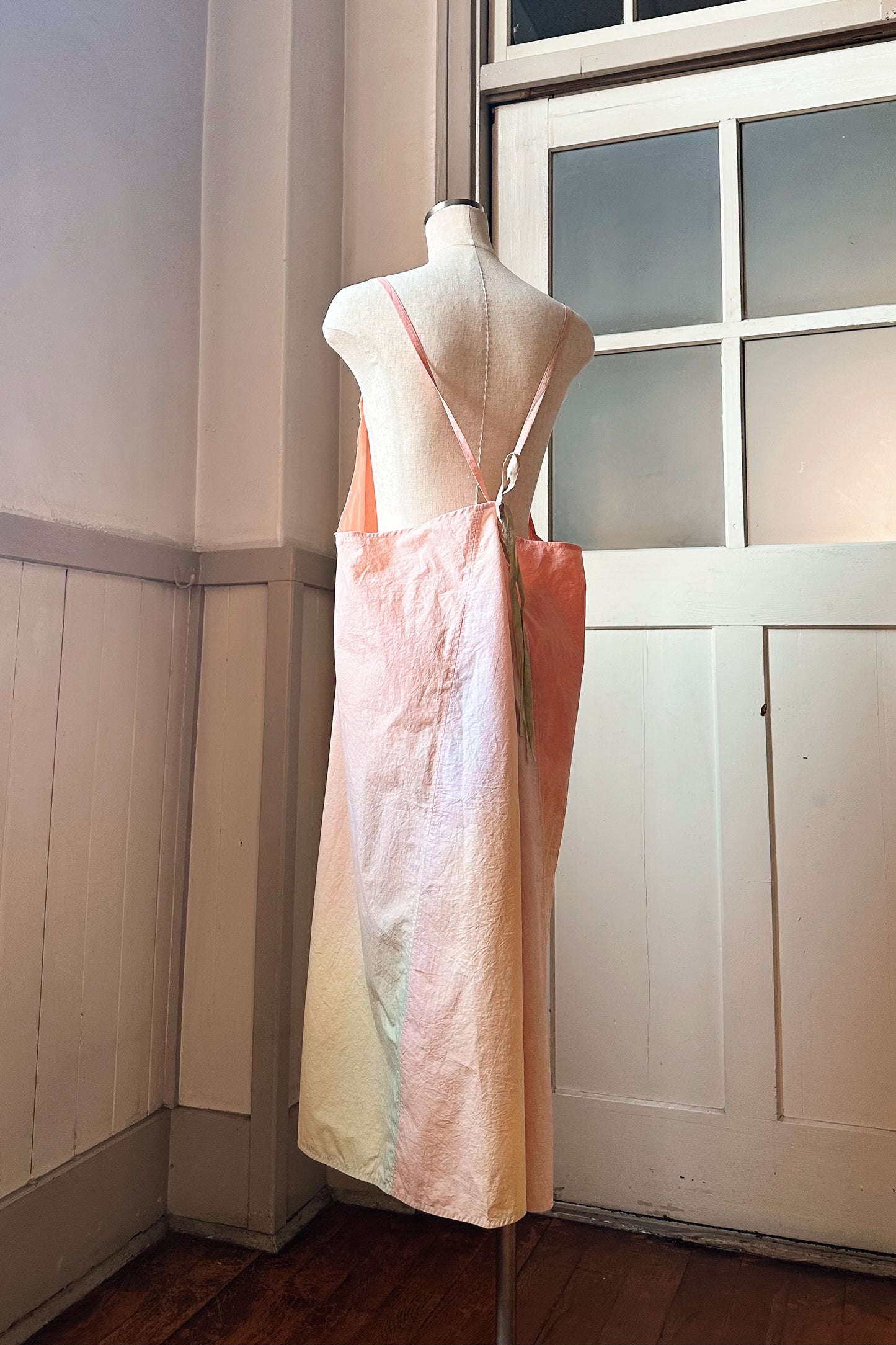 【受注生産】草木染めエプロン　Pink Orange