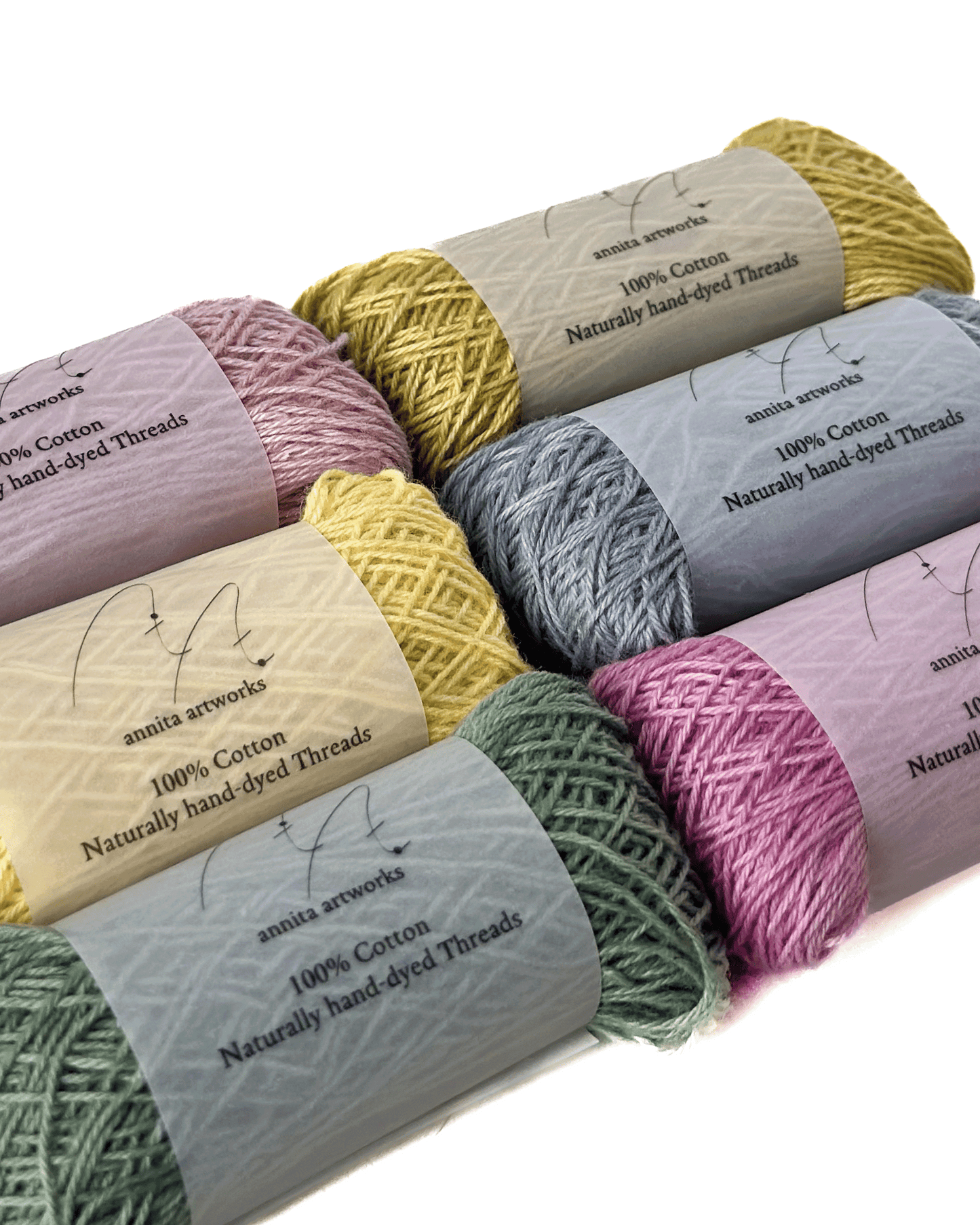 草木染め糸+ポストカードセット Green