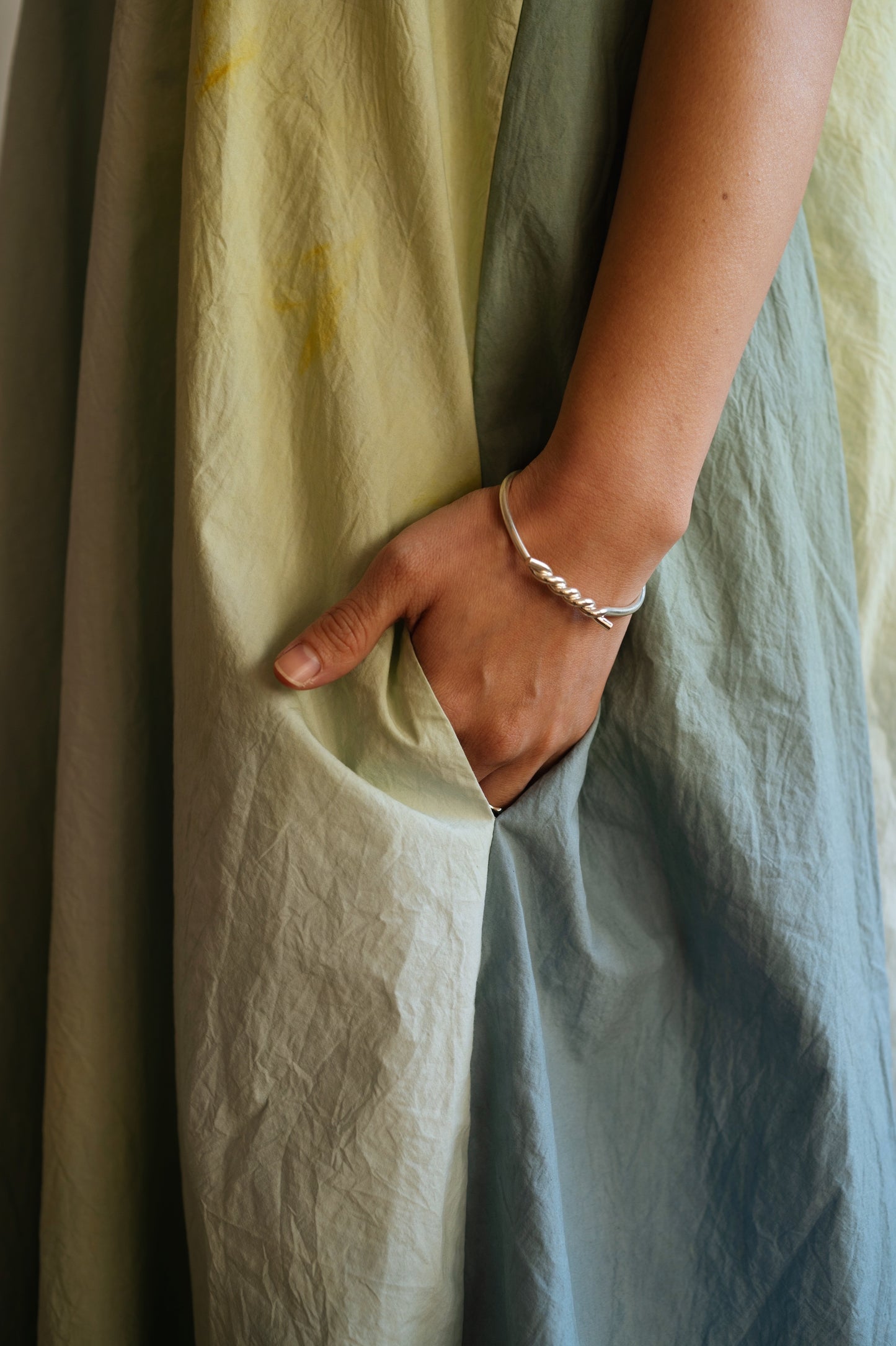 【受注生産】草木染めテントラインワンピース　Sea Breeze＜海風＞