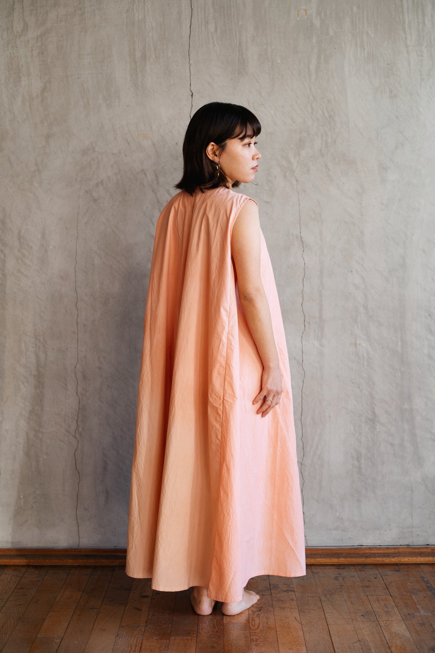 【受注生産】草木染めテントラインワンピース　Sunset＜夕焼け＞