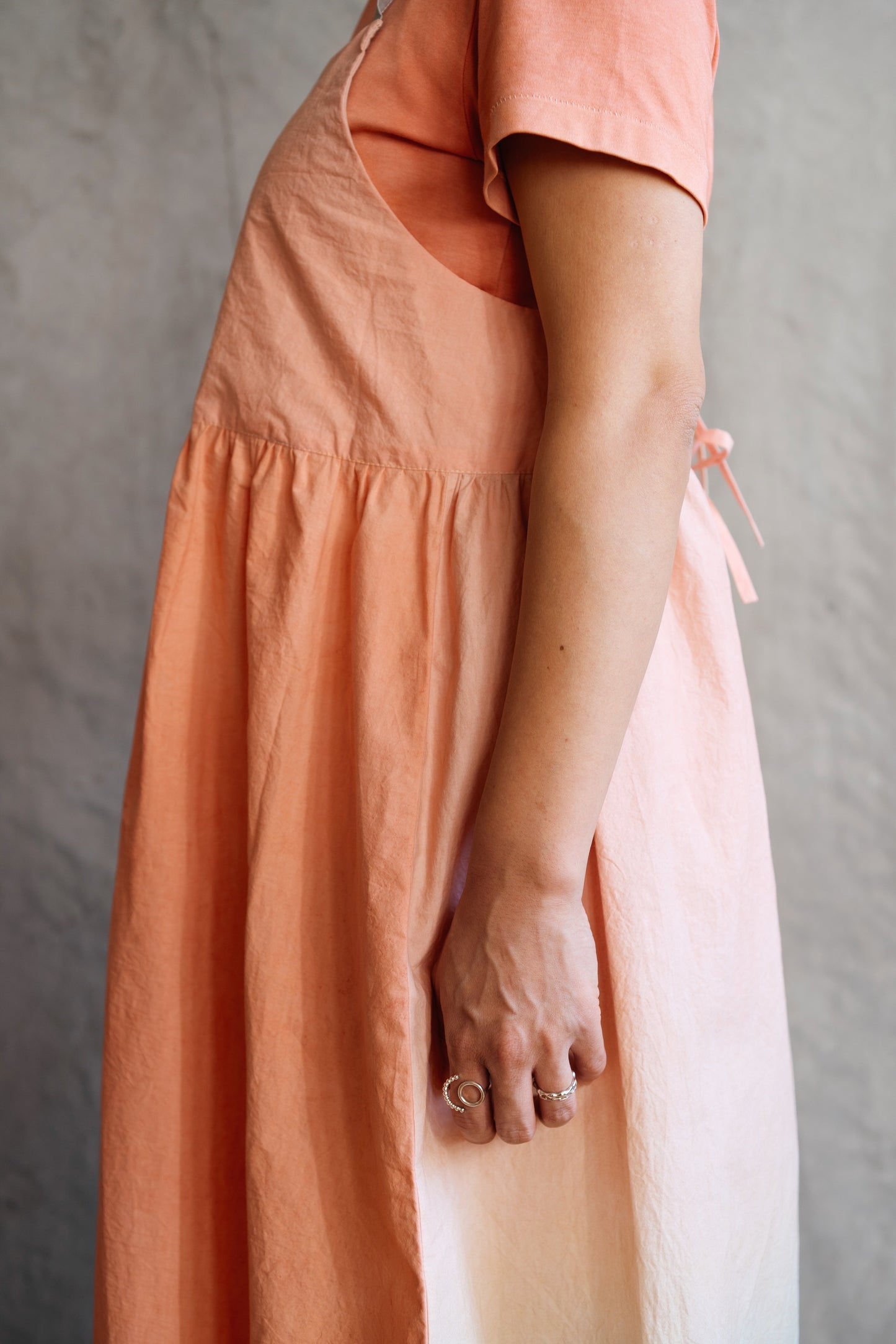 【受注生産】草木染めキャミソールワンピース　Sunrise＜朝焼け＞