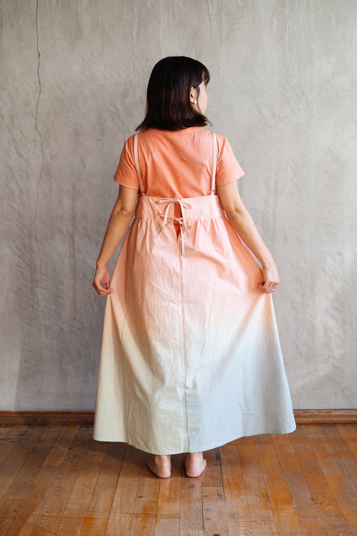 【受注生産】草木染めキャミソールワンピース　Sunrise＜朝焼け＞