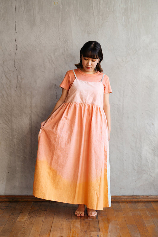 【受注生産】草木染めキャミソールワンピース　Sunrise＜朝焼け＞