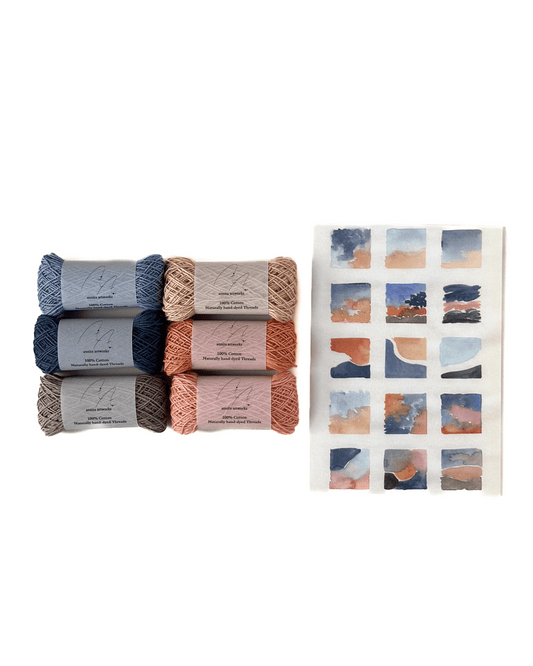 草木染め糸+ポストカードセット Sunset