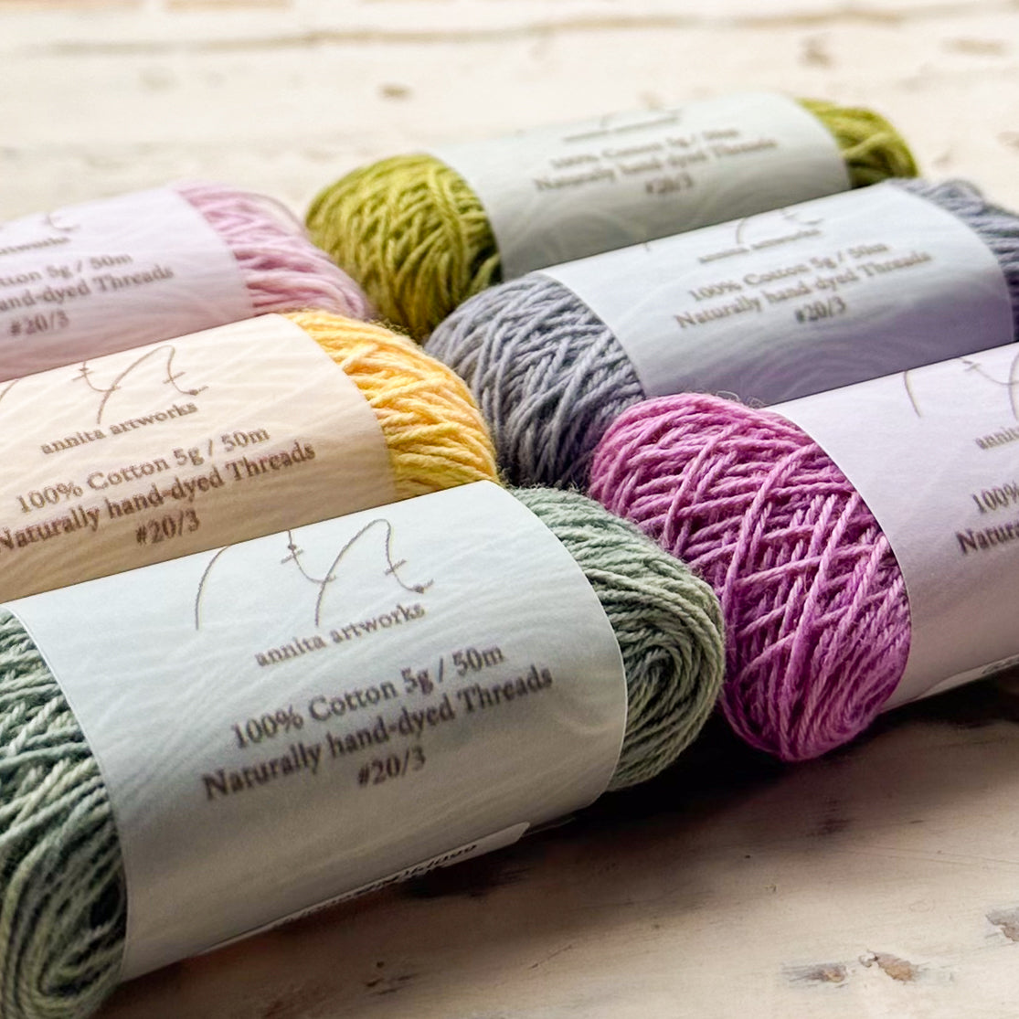 草木染め糸+ポストカードセット Tiles