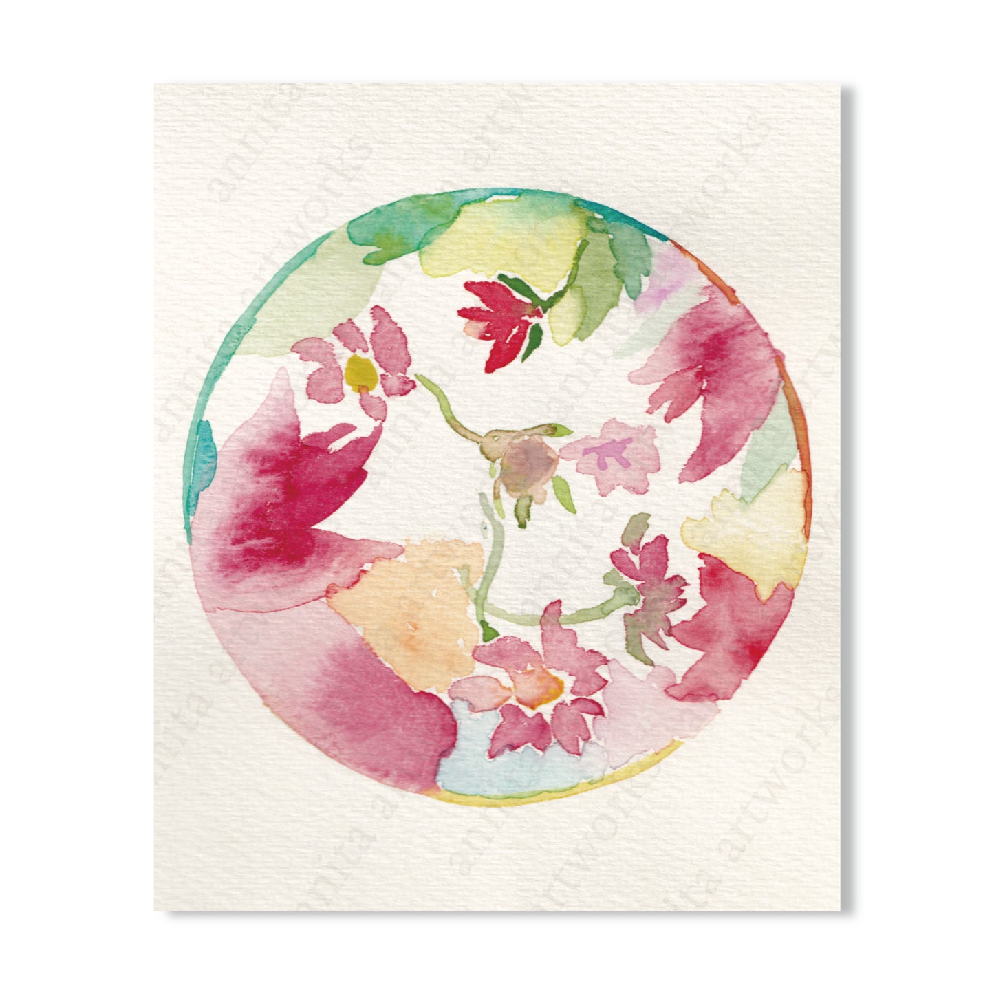 Postcard - Flower moon Red