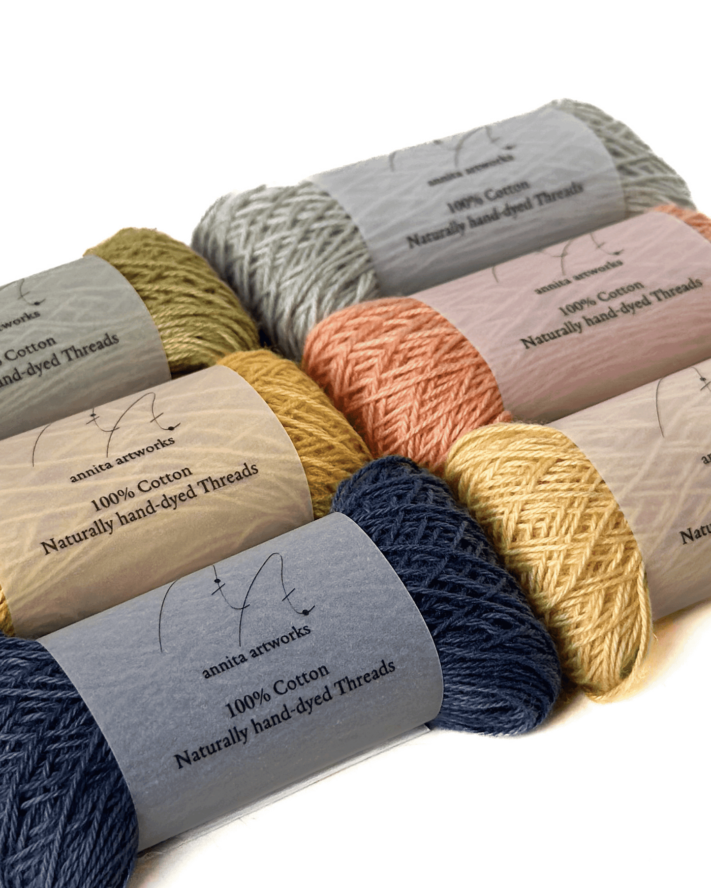 草木染め糸+ポストカードセット Yellow